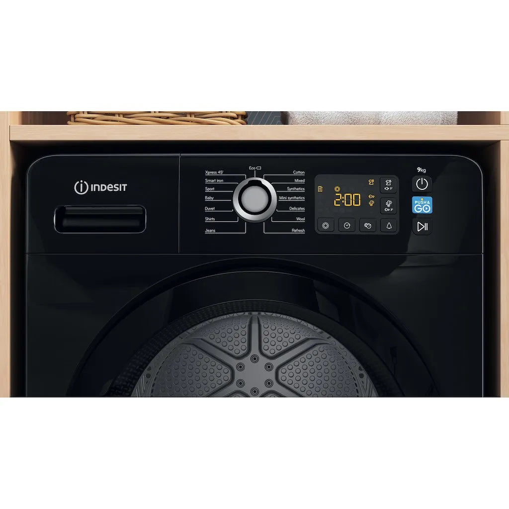 Indesit YT M11 92B X UK Vrijstaande Warmtepompdroger 9 kg - Zwart