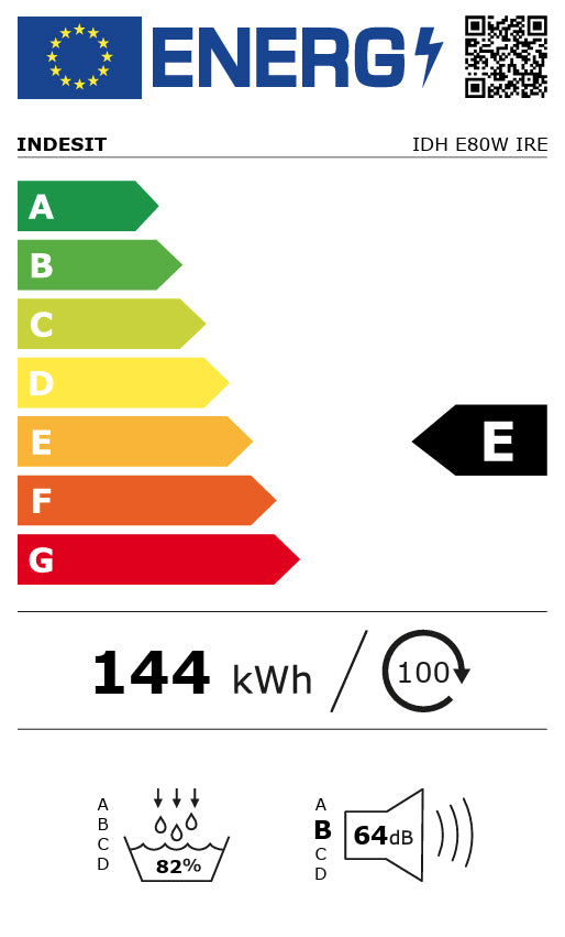 Indesit IDHE80WIRE Warmtepompdroger 8 kg - Wit